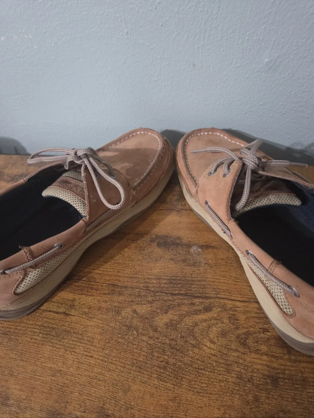 Boy's Sperry Top Sider Lanyard Tan Boat Shoes - Classic Lace-Up Loafers.  6.5M